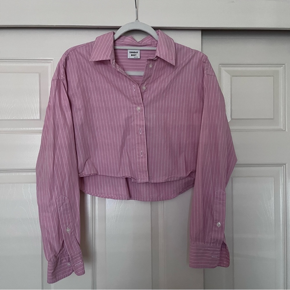 Aritzia | Sunday Best POPPY BUTTON-UP (Size 2, Color: Primrose Pink)